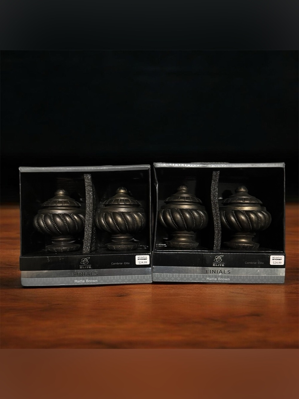 Cambria Elite Finials Matte Brown